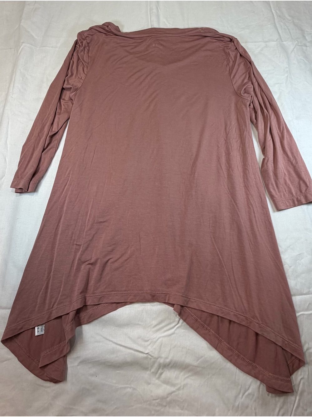 LOGO Asymmetric tunic tops. Dusty Rose and Charcoal with Sheer border - Picture 10 of 14